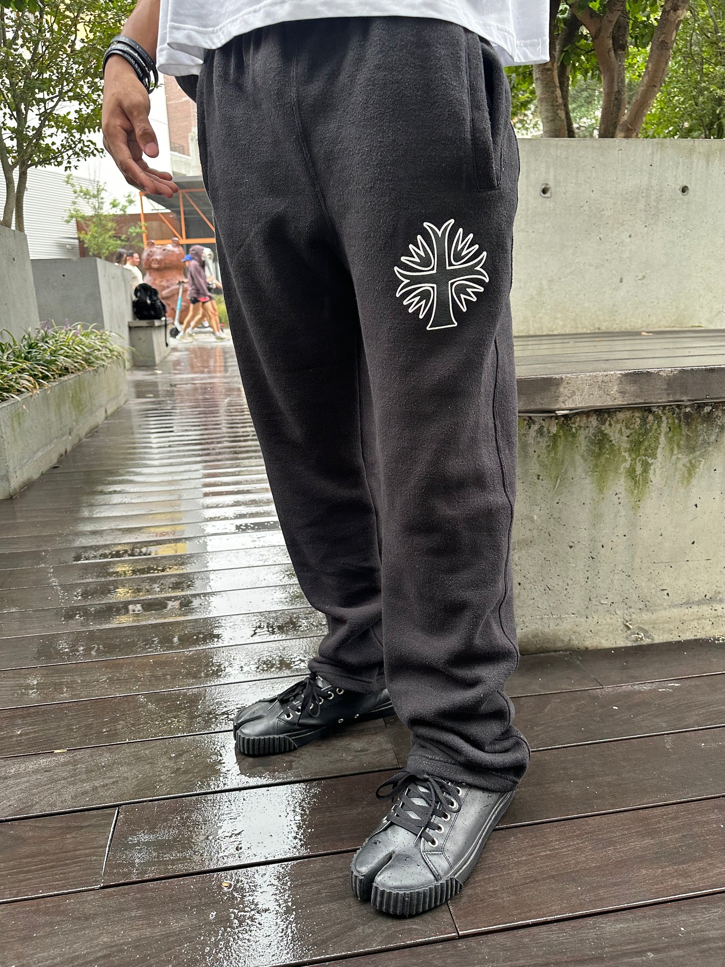 boucle sweatpants (black)